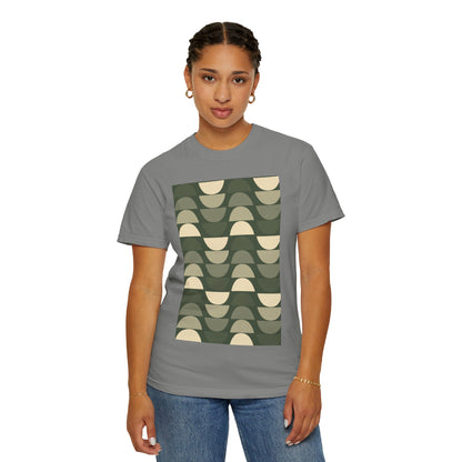Stylish Unisex Garment-Dyed T-Shirt with Abstract Wave Design, Casual Wear, Graphic Tee, Unique Fashion, Gift for Him/Her