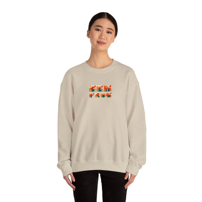 Zen Frog Crewneck Sweatshirt | Cozy Unisex Pullover for Relaxation, Ideal Gift for Nature Lovers, Perfect for Lounging and Casual Outings, Moon, Gift for Him, Gift for Her