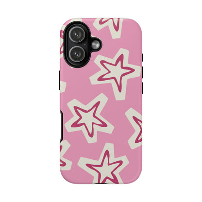 Starry Pink Phone Case | Tough Cases for Trendy Protection, Cute Gift, Fun Design, Holiday Match, Everyday Use