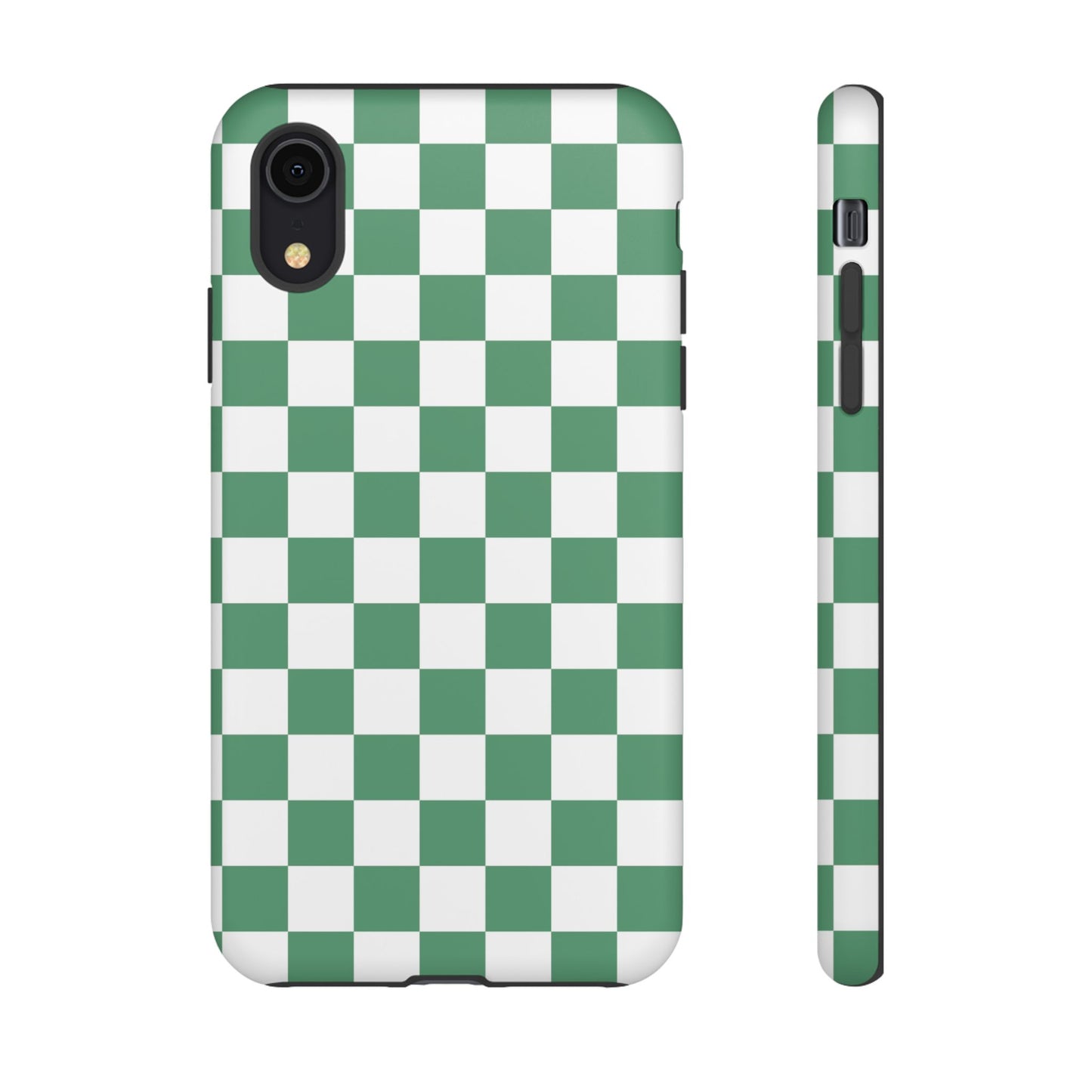 Stylish Phone Case - Green Checker Print, Trendy Phone Cover, Unique Gift, Modern Accessories, Eco-Friendly Case
