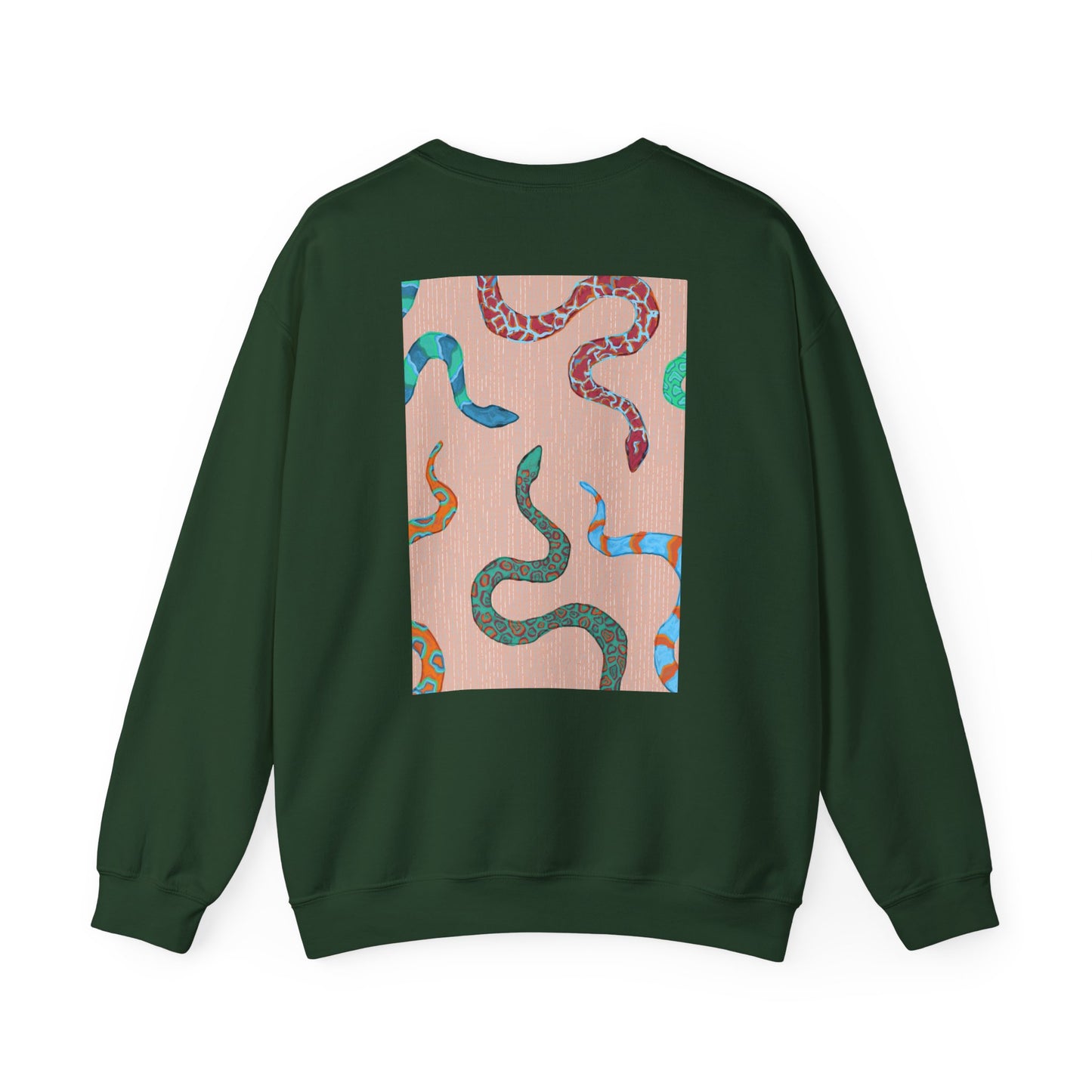 Funky Snake Unisex Crewneck Sweatshirt, Cozy Apparel, Unique Gift, Snake Art, Relaxed Style, Perfect for Casual Outings