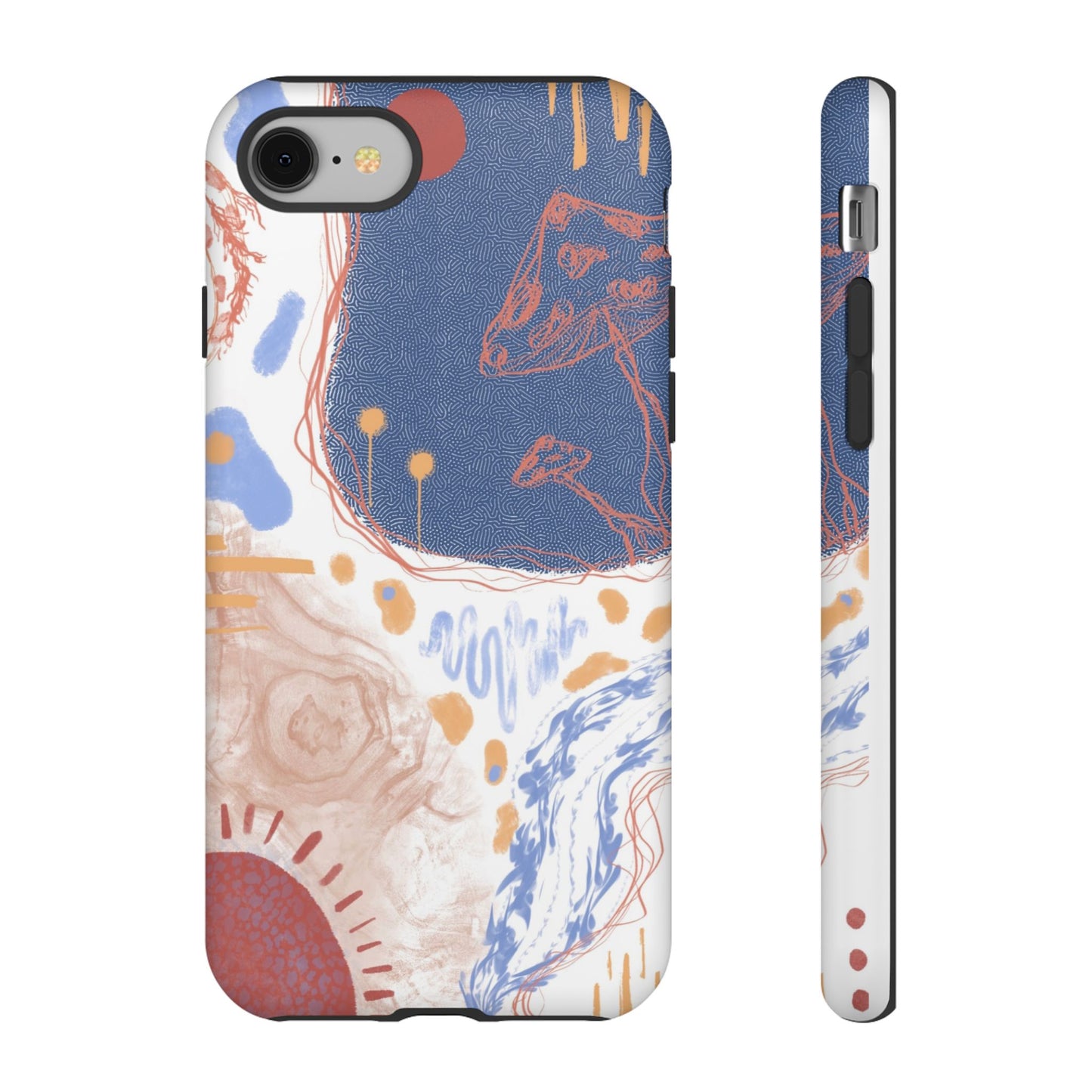 Artistic Phone Case with Abstract Design, Tough Phone Case, Unique Gift, Trendy Accessories, Modern Art Case, Stylish Tech Gear