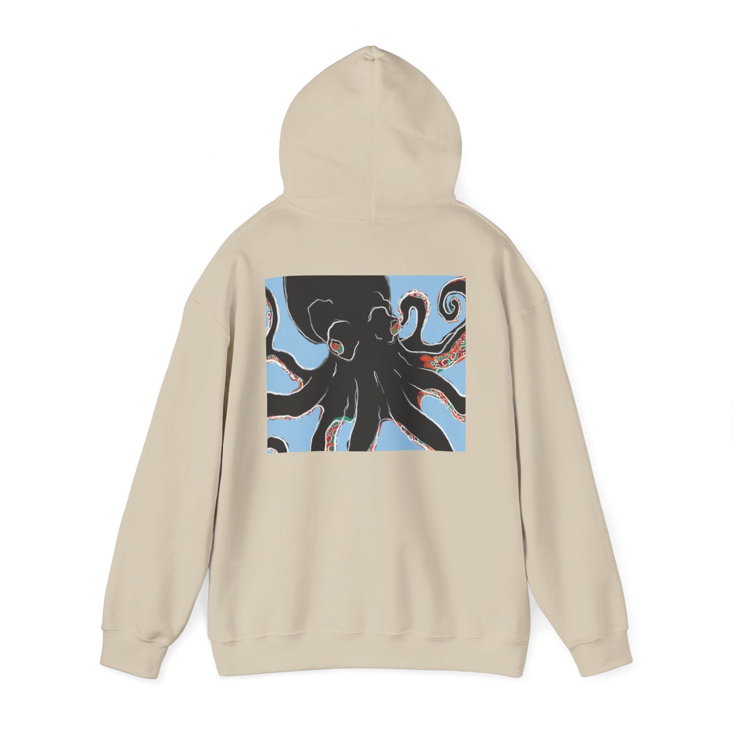Zen Frog Octopus Unisex Heavy Blend Hooded Sweatshirt, Cozy Graphic Hoodie, Gift for Ocean Lovers, Unique Casual Wear, Relaxed Style