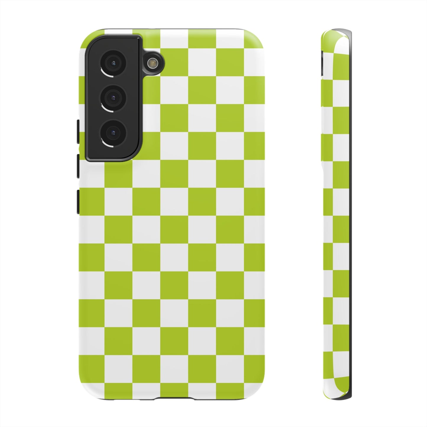 Lively Checker Pattern Phone Case | Tough Cases, Green Checkered Design, Unique Cell Phone Cover, Trendy Accessory, Gift Idea