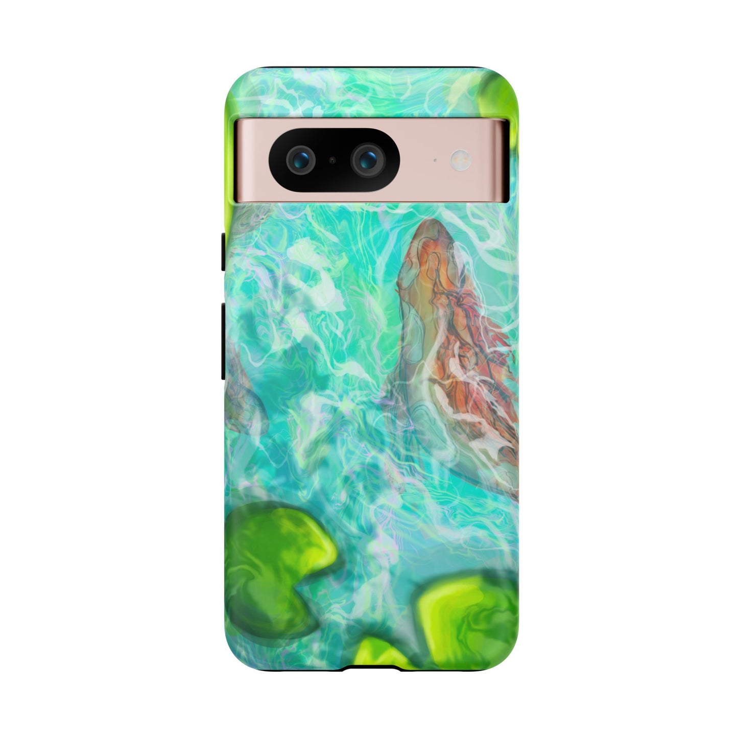 Watercolor Phone Case, Nature Lover Gift, Tough Phone Cover, Phone Accessory, Unique Design for Spring/Summer, Lily Pad, Fish Pond