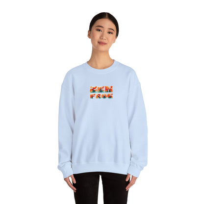 Zen Frog Crewneck Sweatshirt | Cozy Unisex Pullover for Relaxation, Ideal Gift for Nature Lovers, Perfect for Lounging and Casual Outings, Moon, Gift for Him, Gift for Her
