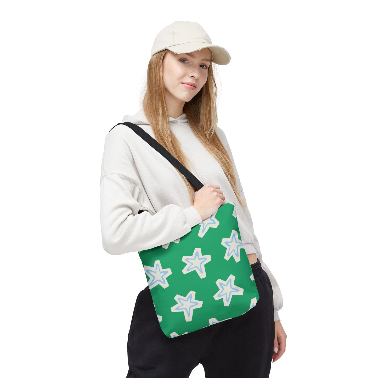 Starry Green AOP Tote Bag | Stylish Grocery Tote, Eco-Friendly Bag, Beach Bag, Weekend Getaway, Custom Design