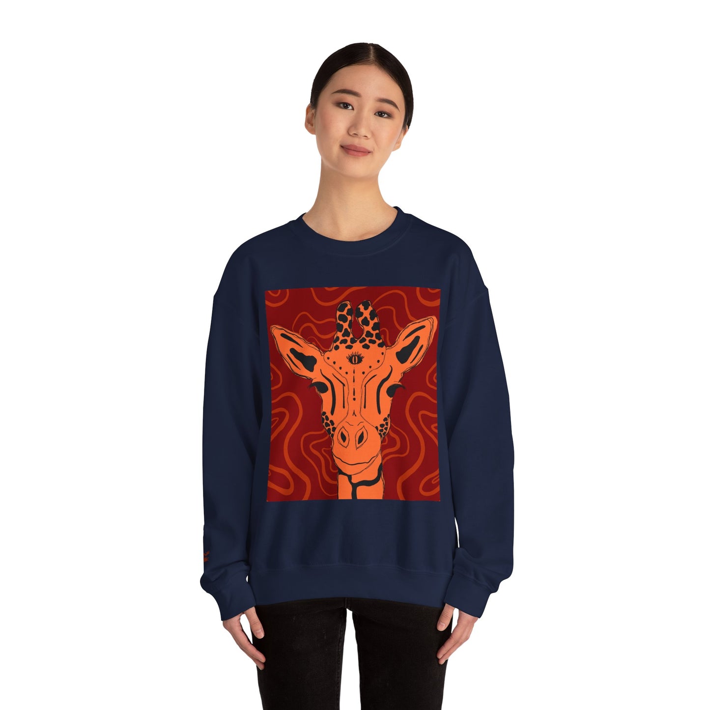 Giraffe Art Crewneck Sweatshirt, Cozy Giraffe Sweatshirt, Animal Lover Gift, Unique Sweatshirt for Friends, Cute Animal Apparel