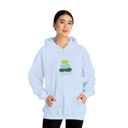 Serene Stacked Stones Hoodie, Unisex Sweatshirt for Mindfulness, Cozy Layer for Relaxation, Gift for Yoga Lovers, Perfect for Meditation