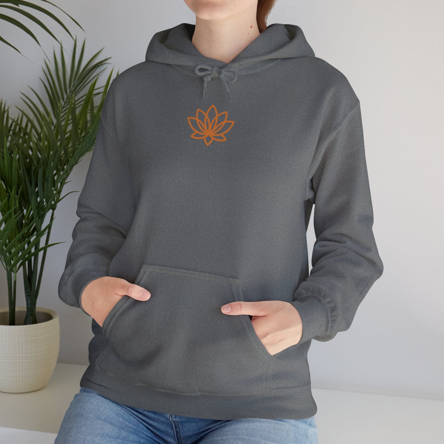 Serene Adventure Hoodie with Lotus Design, Eco-Friendly Sweatshirt for Outdoors, Yoga, Surfing, Beach Days, Mindfulness, Gift for Her, Gift for Him, Kayak Sweatshirt, Outdoor Designs