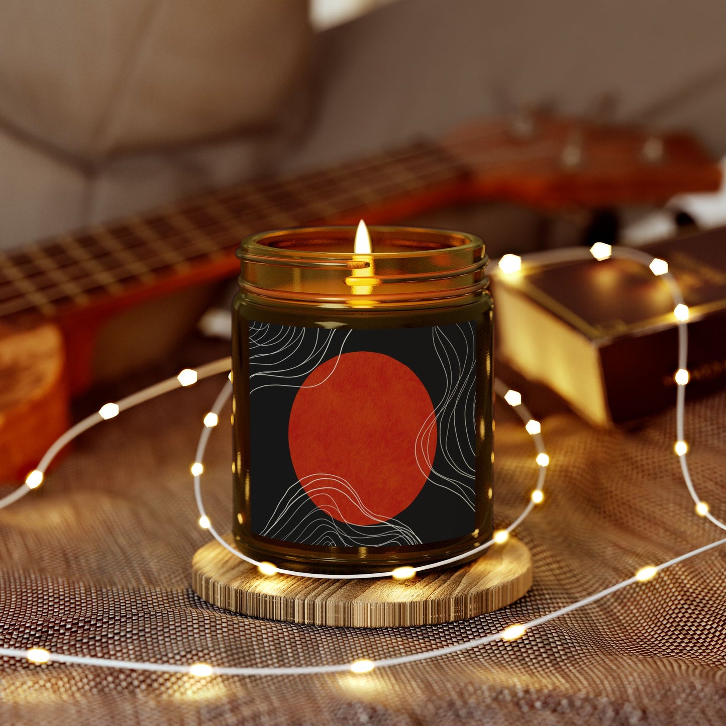 Artistic Scented Candle - Coconut Apricot Wax, Abstract Home Decor, Relaxation Gift, Aromatherapy, Modern Candle Holder