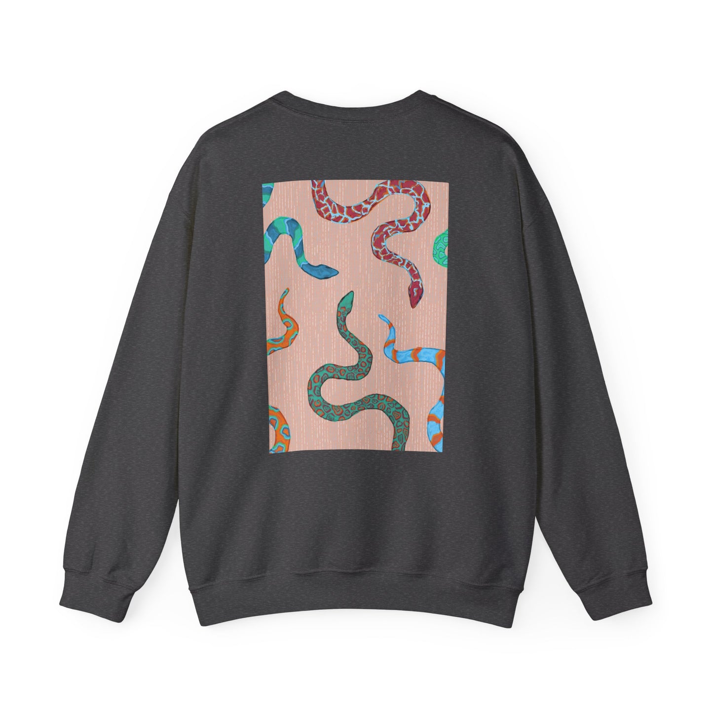 Funky Snake Unisex Crewneck Sweatshirt, Cozy Apparel, Unique Gift, Snake Art, Relaxed Style, Perfect for Casual Outings