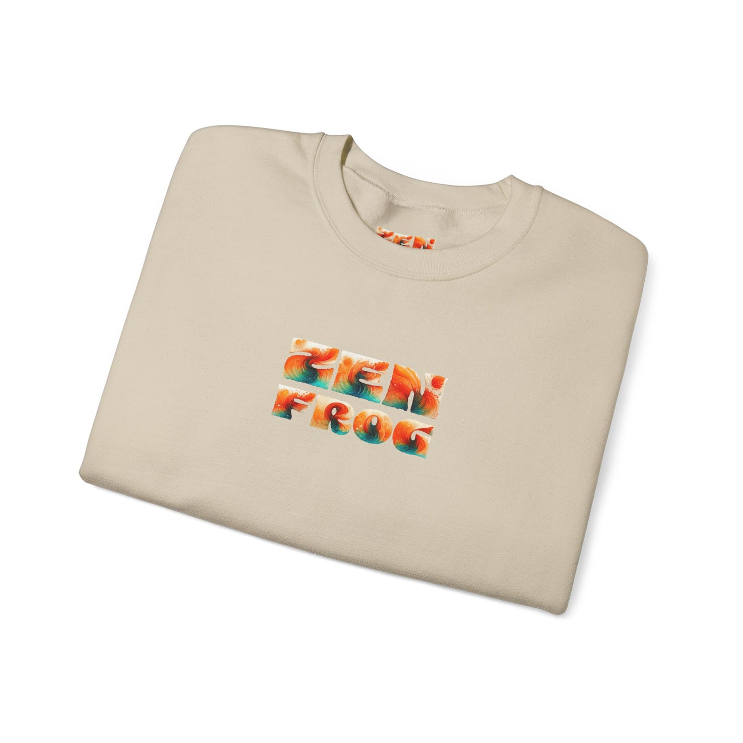 Zen Frog Crewneck Sweatshirt | Cozy Unisex Pullover for Relaxation, Ideal Gift for Nature Lovers, Perfect for Lounging and Casual Outings, Moon, Gift for Him, Gift for Her