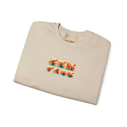 Zen Frog Crewneck Sweatshirt | Cozy Unisex Pullover for Relaxation, Ideal Gift for Nature Lovers, Perfect for Lounging and Casual Outings, Moon, Gift for Him, Gift for Her