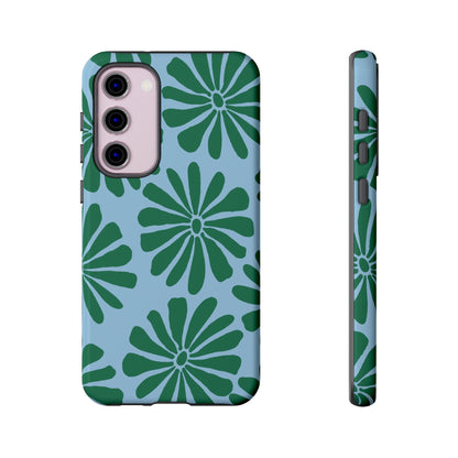 Stylish iPhone Case, Floral Phone Cover, Tough Phone Cases, Green Daisy Design, Unique Gift for Her, Spring Accessories