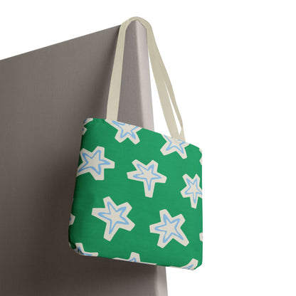 Starry Green AOP Tote Bag | Stylish Grocery Tote, Eco-Friendly Bag, Beach Bag, Weekend Getaway, Custom Design