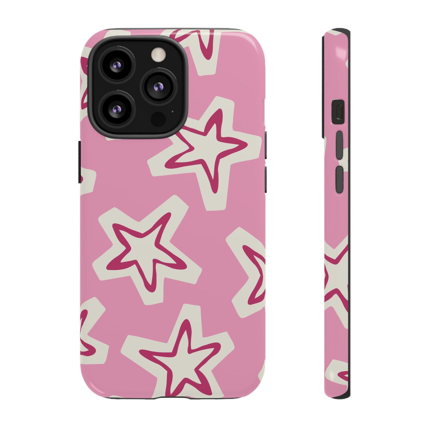 Starry Pink Phone Case | Tough Cases for Trendy Protection, Cute Gift, Fun Design, Holiday Match, Everyday Use