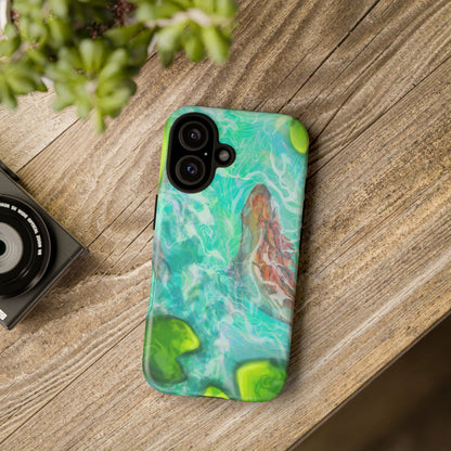 Watercolor Phone Case, Nature Lover Gift, Tough Phone Cover, Phone Accessory, Unique Design for Spring/Summer, Lily Pad, Fish Pond