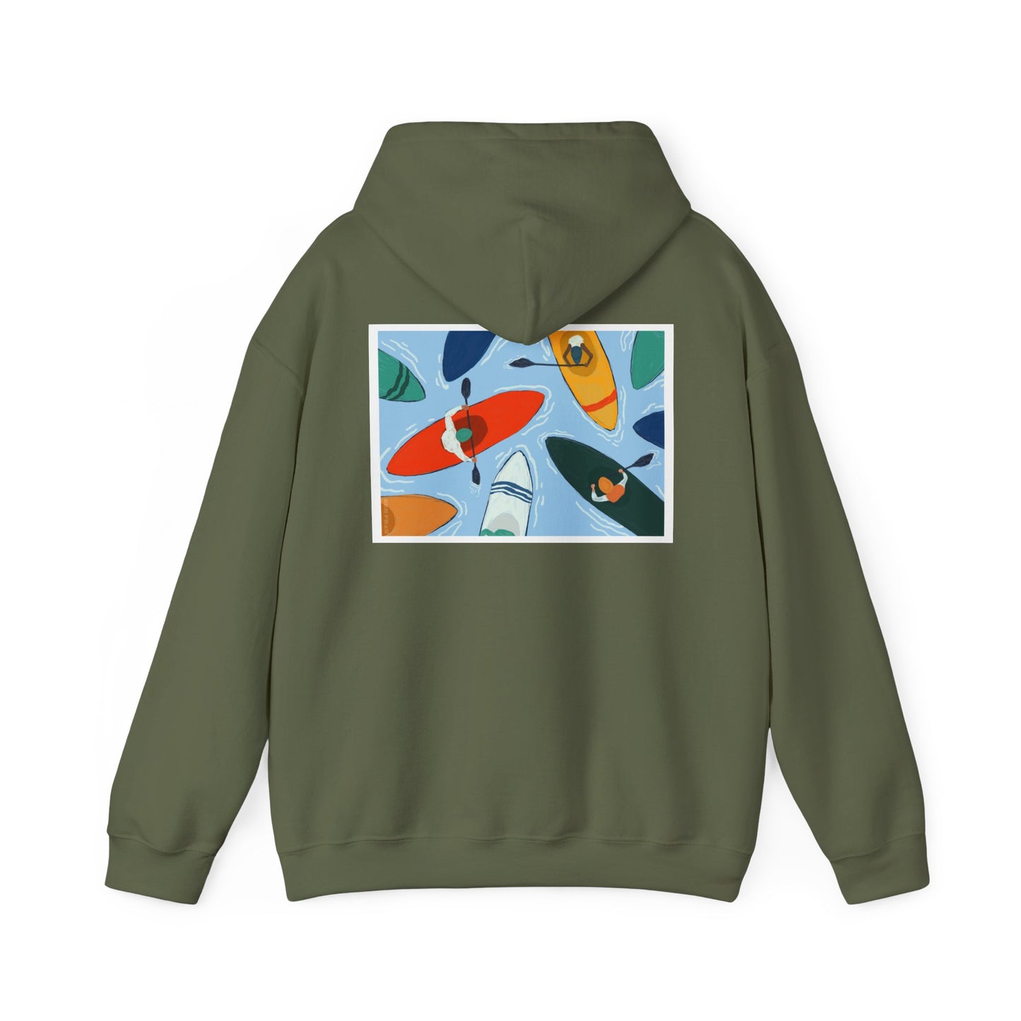 Serene Adventure Hoodie with Lotus Design, Eco-Friendly Sweatshirt for Outdoors, Yoga, Surfing, Beach Days, Mindfulness, Gift for Her, Gift for Him, Kayak Sweatshirt, Outdoor Designs