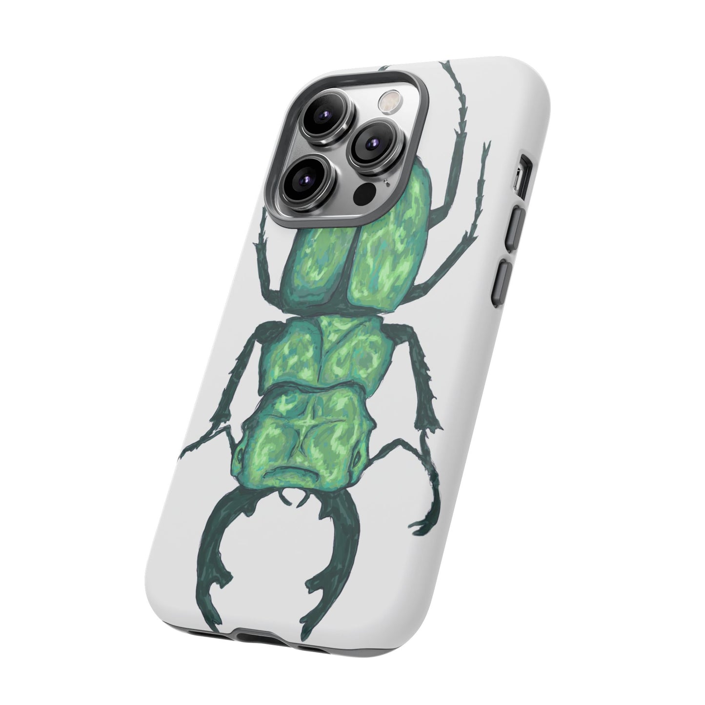 Green Beetle Phone Case - Tough Cases, Insect Lover Gift, Nature Lover Accessory, Unique Phone Cover, Eco-Friendly Design