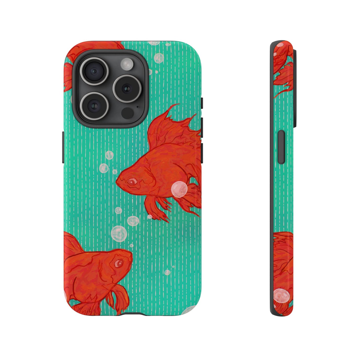 Vibrant Goldfish Phone Case, Colorful iPhone Cover, Ocean Vibe Accessory, Unique Gift for Fish Lovers, Cute Phone Cases