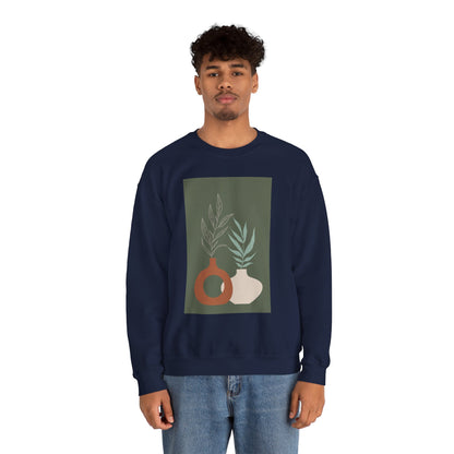 Botanical Minimalist Crewneck Sweatshirt, Cozy Unisex Pullover, Nature-Inspired Gift, Fall Fashion, Comfortable Layering Piece