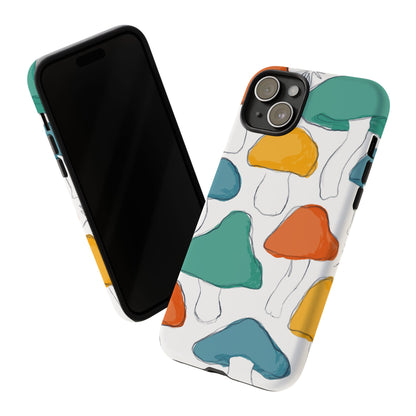 Mushroom Phone Case with Colorful Design, Tough Cases, Floral Tech Accessories, Gift for Nature Lovers, Trending Phone Cover