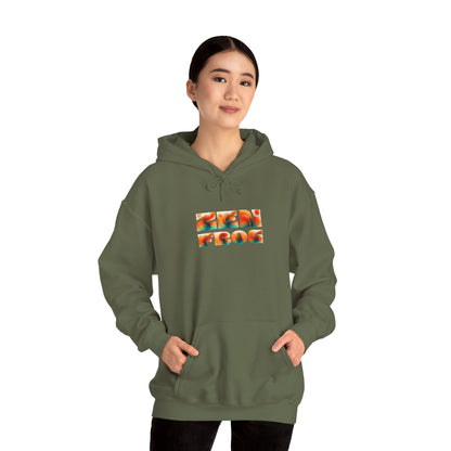 Vibrant Unisex Hoodie with Zen Frog and Snake Design, Cool Gift for Nature Lovers, Casual Wear for All Occasions, Gift for Her, Cool Hoodies