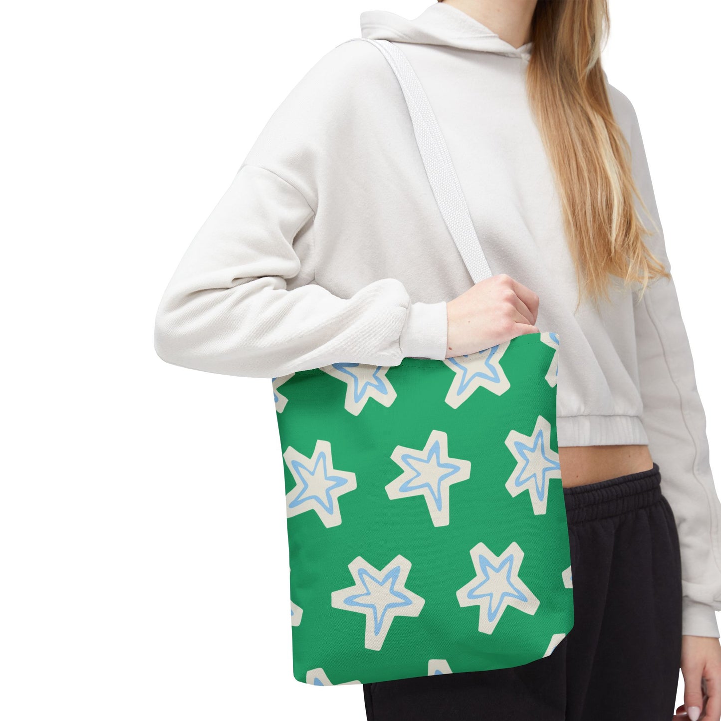 Starry Green AOP Tote Bag | Stylish Grocery Tote, Eco-Friendly Bag, Beach Bag, Weekend Getaway, Custom Design