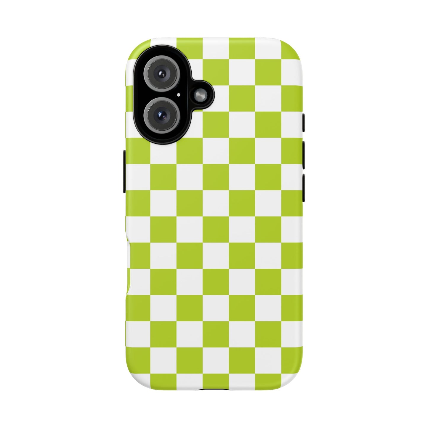 Lively Checker Pattern Phone Case | Tough Cases, Green Checkered Design, Unique Cell Phone Cover, Trendy Accessory, Gift Idea