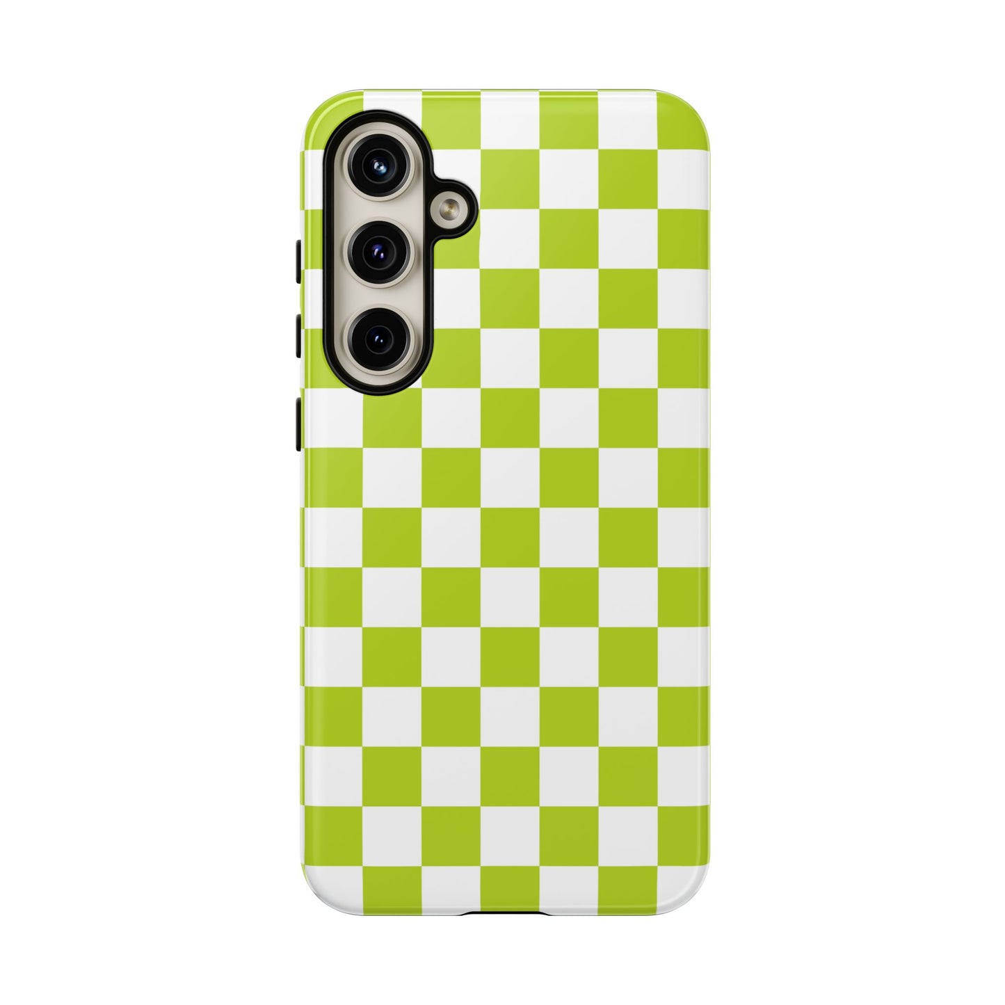 Lively Checker Pattern Phone Case | Tough Cases, Green Checkered Design, Unique Cell Phone Cover, Trendy Accessory, Gift Idea