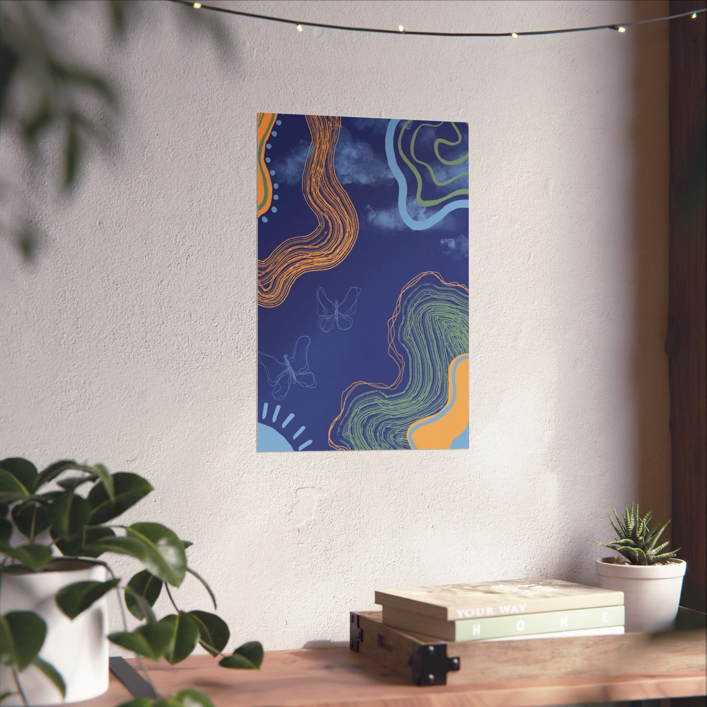 Artistic Butterfly Wall Poster, Abstract Home Decor, Bohemian Wall Art, Unique Gift, Colorful Room Accent, Modern Aesthetic Print