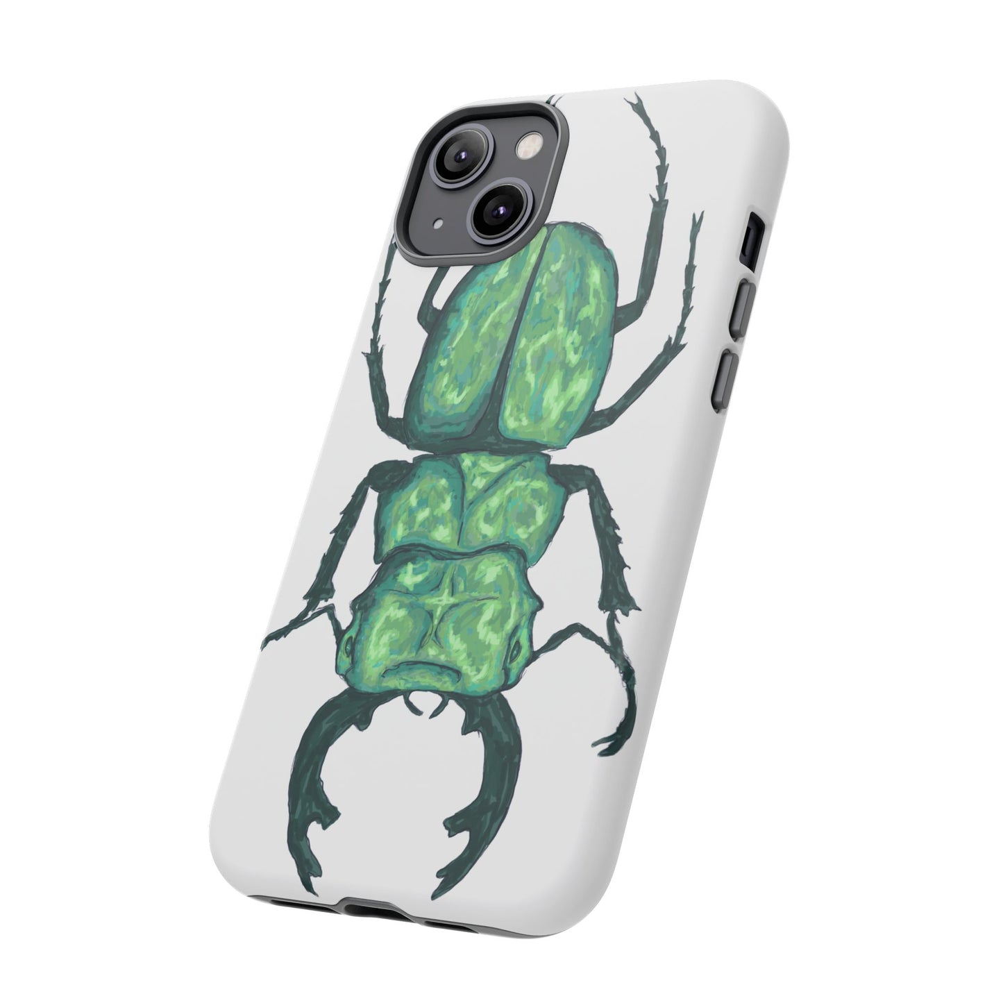 Green Beetle Phone Case - Tough Cases, Insect Lover Gift, Nature Lover Accessory, Unique Phone Cover, Eco-Friendly Design