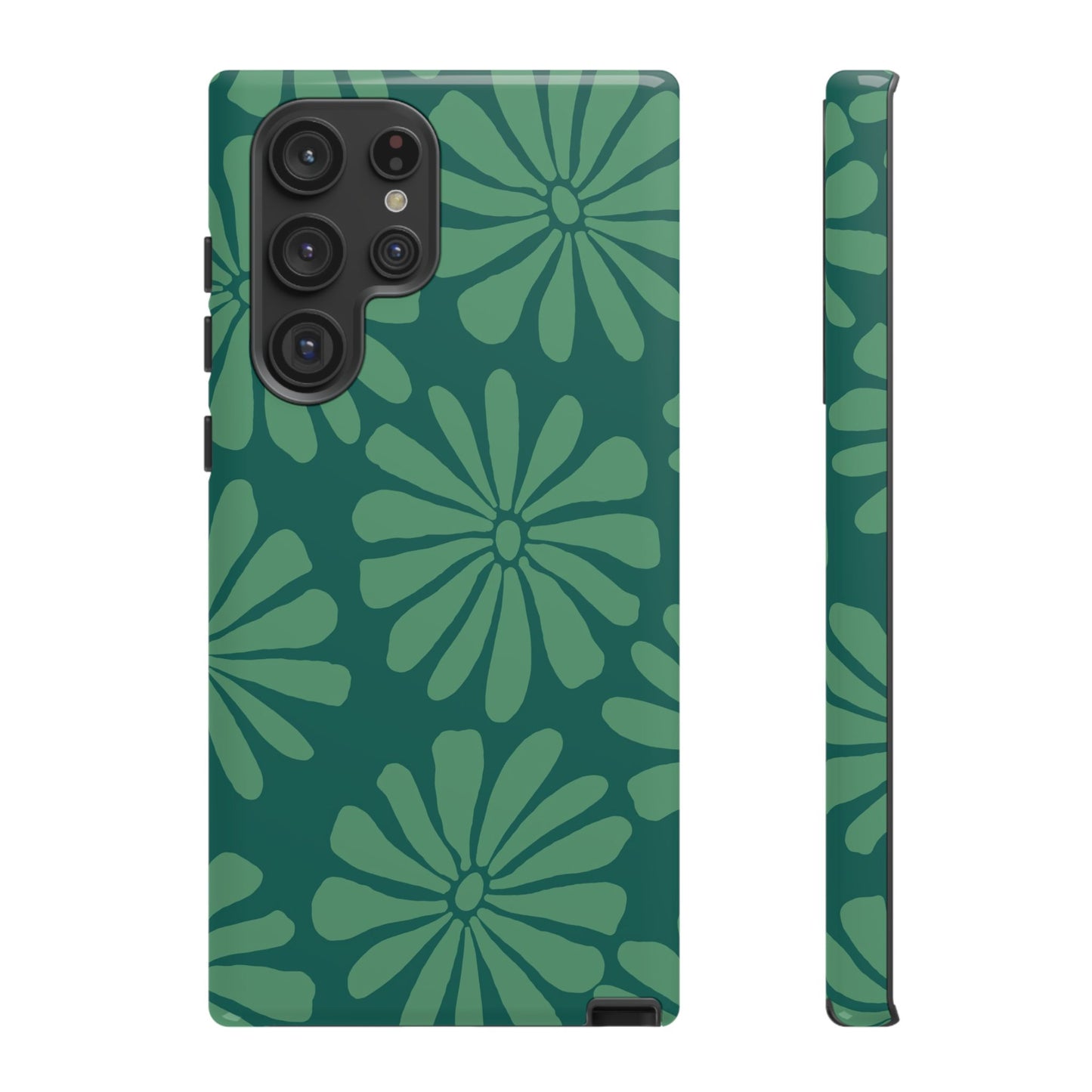 Stylish iPhone Case, Floral Phone Cover, Tough Phone Cases, Green Daisy Design, Unique Gift for Her, Spring Accessories