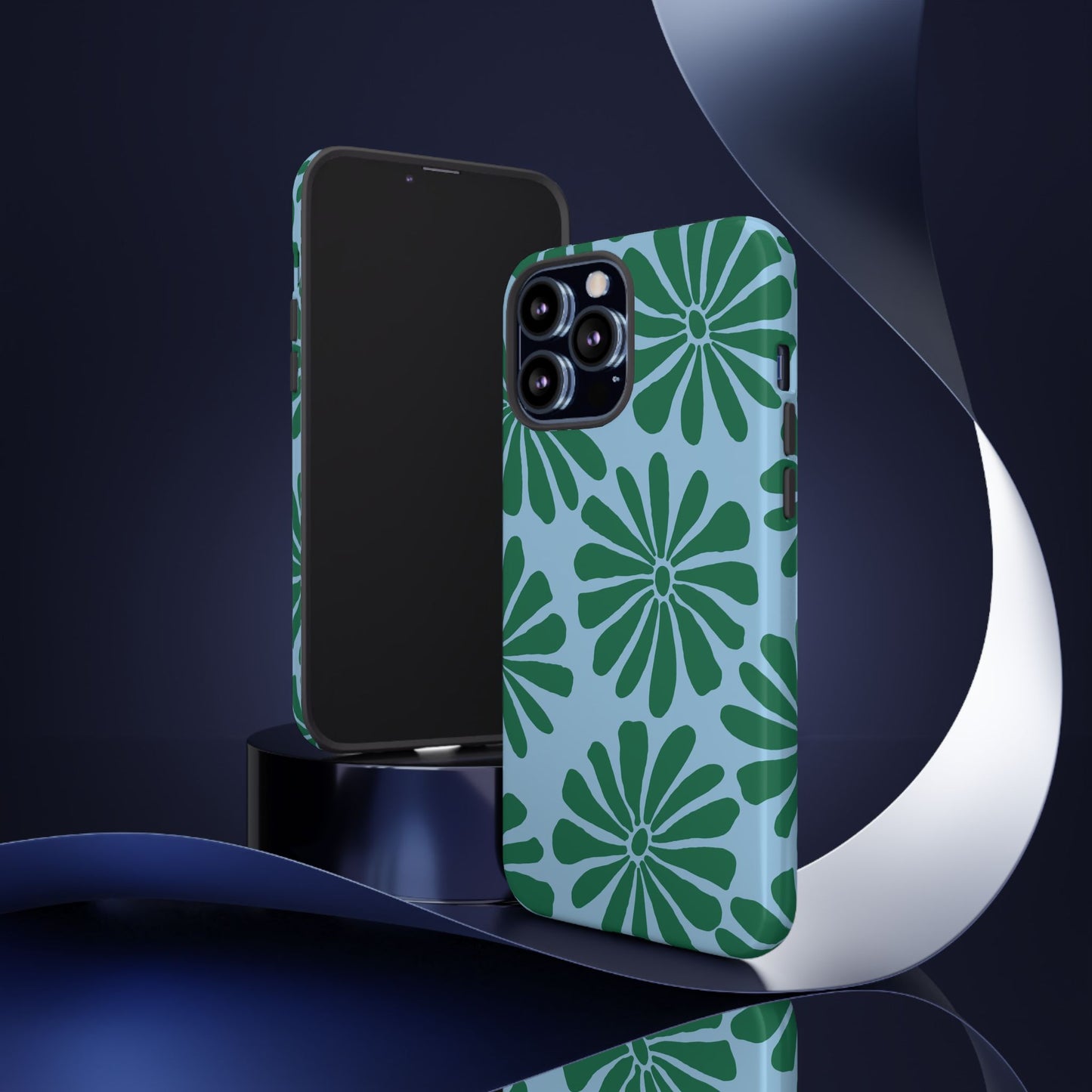 Stylish iPhone Case, Floral Phone Cover, Tough Phone Cases, Green Daisy Design, Unique Gift for Her, Spring Accessories