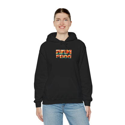 Vibrant Unisex Hoodie with Zen Frog and Snake Design, Cool Gift for Nature Lovers, Casual Wear for All Occasions, Gift for Her, Cool Hoodies