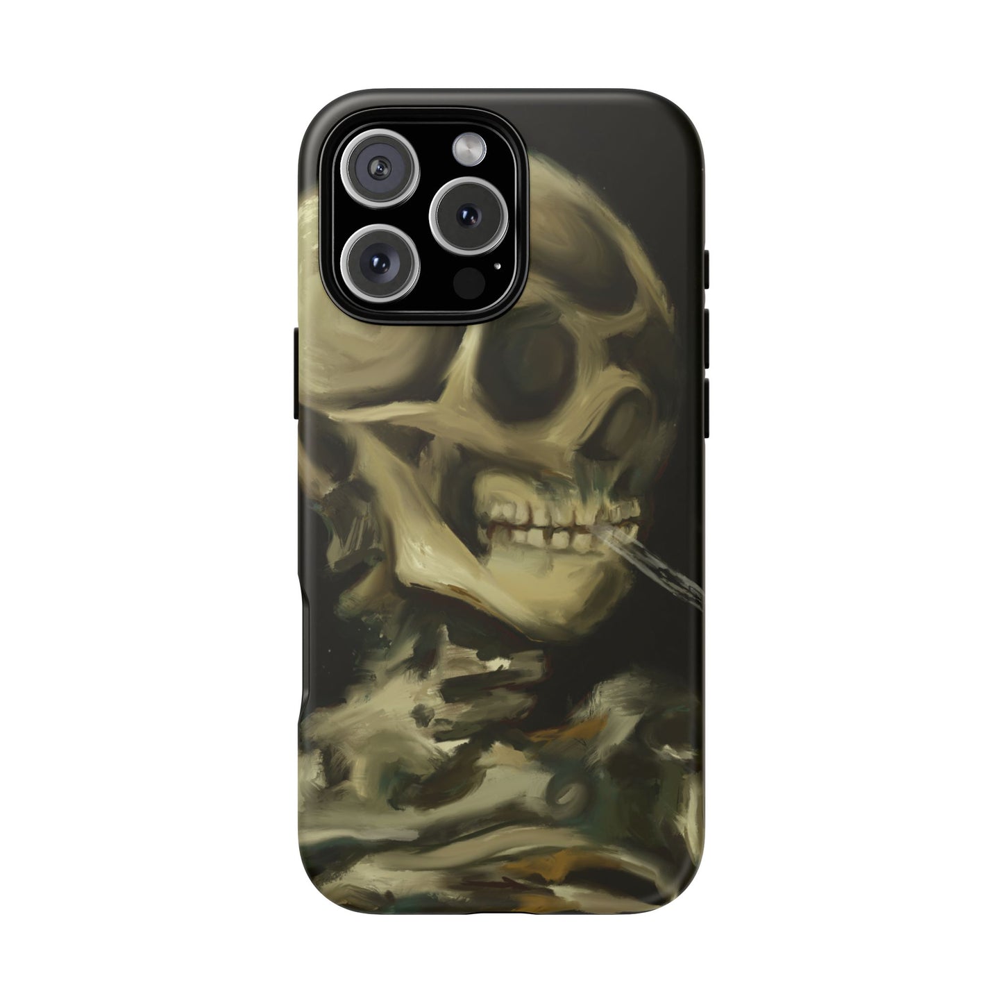 Skull Phone Case - Tough Cases, Macabre Style, Unique Accessories, Perfect for Halloween, Gothic Decor, Edgy Gift Idea | Van Gogh Reimagined, Abstract Twist on  Van Gogh's Skeleton with Burning Cigarette