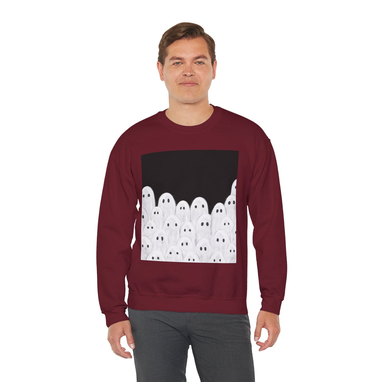 Painted Ghosts Crewneck | Cozy Sweatshirt, Perfect for Halloween, Fall, and Spooky Season