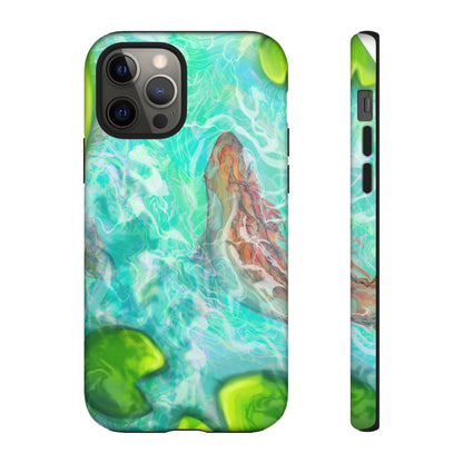 Watercolor Phone Case, Nature Lover Gift, Tough Phone Cover, Phone Accessory, Unique Design for Spring/Summer, Lily Pad, Fish Pond