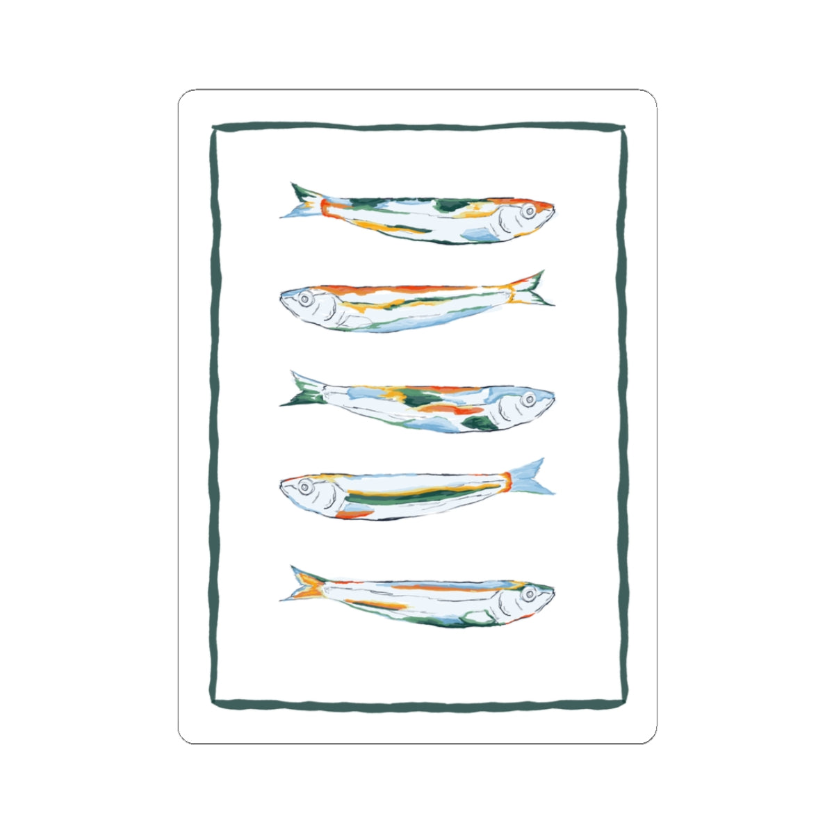 Artistic Fish Kiss-Cut Stickers, Ocean Decor, Laptop Stickers, Unique Gift, Aquatic Aesthetic, Watercolor Design, Cute Stickers, Fish Sticker, Quirky Fun Stickers