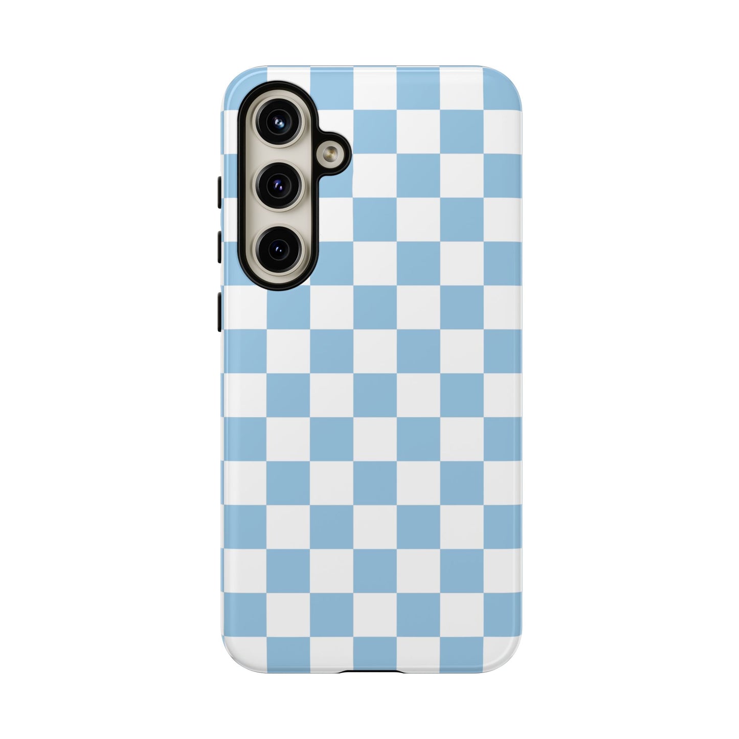 Blue Checkered Phone Case, Tough Phone Cover, Stylish Mobile Protector, Unique Gift for Him/Her, Trendy Accessories for Holidays