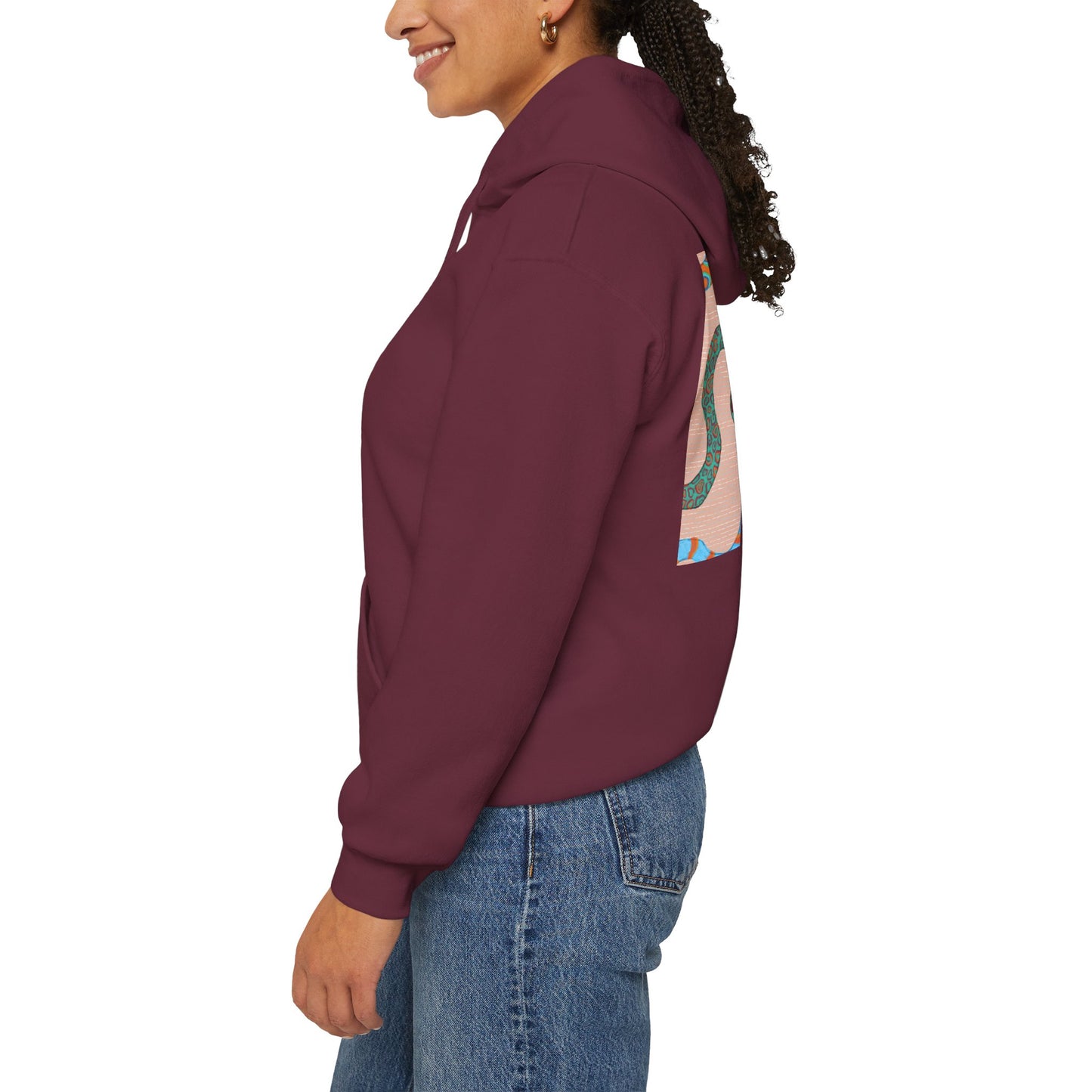 Vibrant Unisex Hoodie with Zen Frog and Snake Design, Cool Gift for Nature Lovers, Casual Wear for All Occasions, Gift for Her, Cool Hoodies