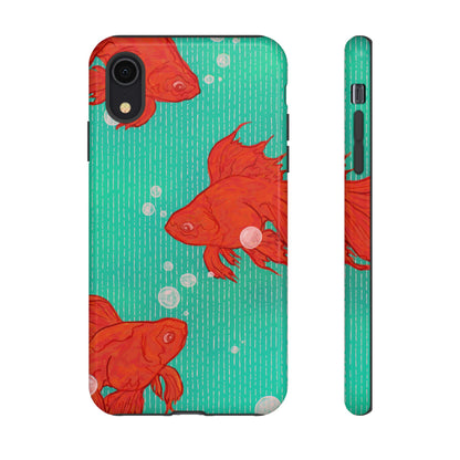 Vibrant Goldfish Phone Case, Colorful iPhone Cover, Ocean Vibe Accessory, Unique Gift for Fish Lovers, Cute Phone Cases