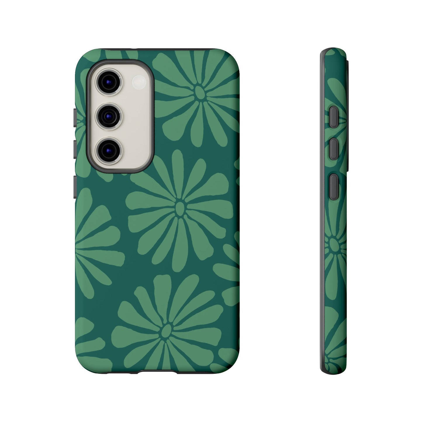 Stylish iPhone Case, Floral Phone Cover, Tough Phone Cases, Green Daisy Design, Unique Gift for Her, Spring Accessories