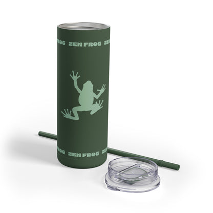 Zen Frog Skinny Tumbler, 20oz - Unique Drinkware for Nature Lovers, Eco-friendly Gift, Travel Cup, Summer Hydration, Stylish Reusable Cup