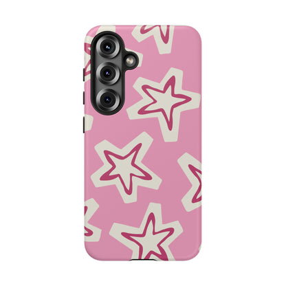 Starry Pink Phone Case | Tough Cases for Trendy Protection, Cute Gift, Fun Design, Holiday Match, Everyday Use