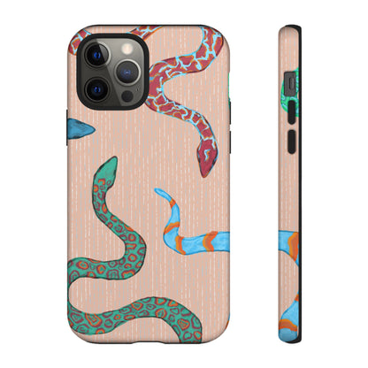 Colorful Snake Phone Case, Tough Phone Case, Unique Phone Cover, Animal Print Case, Gifts for Her, Trendy Accessories