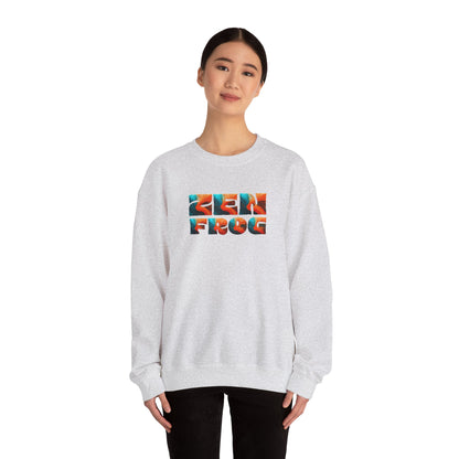 Zen Frog Crewneck Sweatshirt, Cozy Unisex Sweatshirt, Relaxed Fit Fashion, Perfect Gift for Friends, Everyday Style, Casual Wear, Simple Moon Design, Gift for Him, Gift for Her