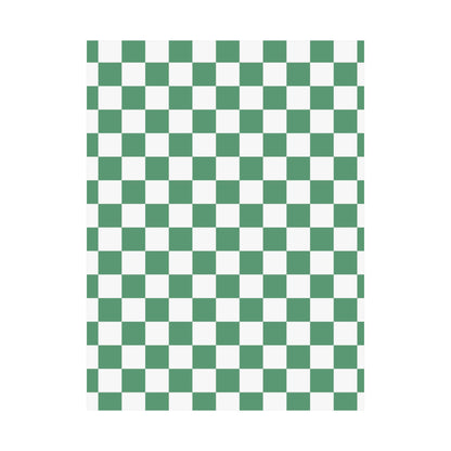 Green Checkerboard Matte Vertical Posters | Home Decor, Wall Art, Living Room Accent, Patterned Prints, Gift for Art Lovers