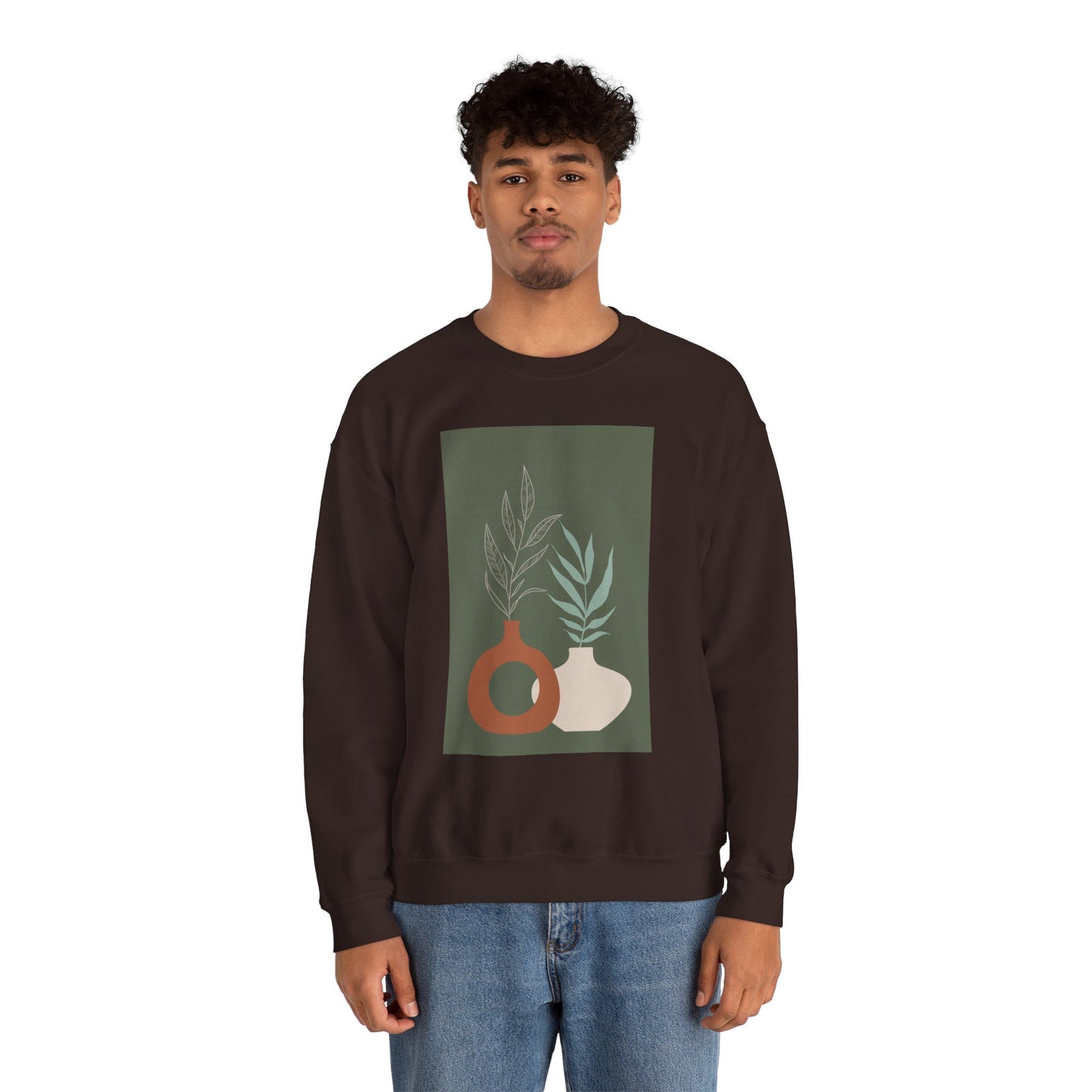 Botanical Minimalist Crewneck Sweatshirt, Cozy Unisex Pullover, Nature-Inspired Gift, Fall Fashion, Comfortable Layering Piece